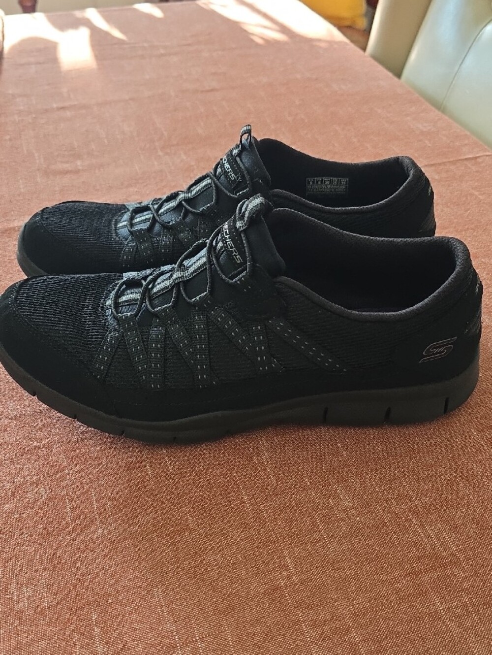 Skechers Women's Black Slip-On Athletic Sneakers - Picture 10 of 11
